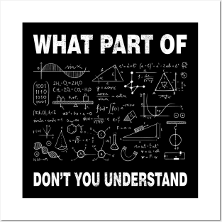 Cool Math What Part Of Don't You Understand | Funny Math Teacher Posters and Art